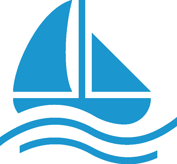 sailing boat black symbol